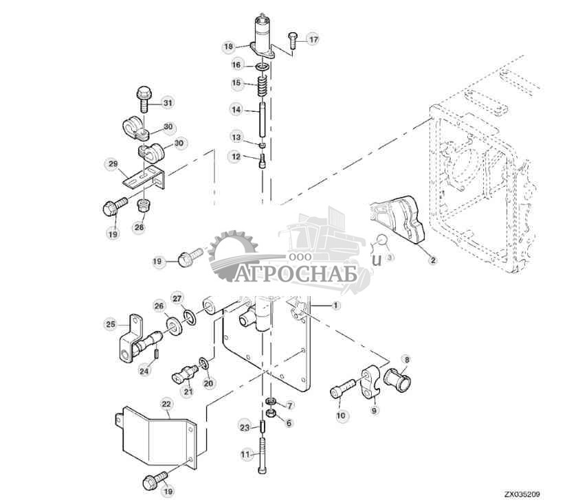 Крышка картера дифференциала  кулачок рычага переключения передач, 20 kmh 